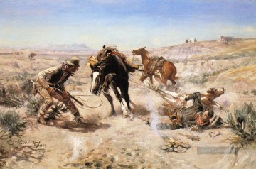 Indianer und Cowboy Werke - der Cinch Ring Cowboy Charles Marion Russell Indianer